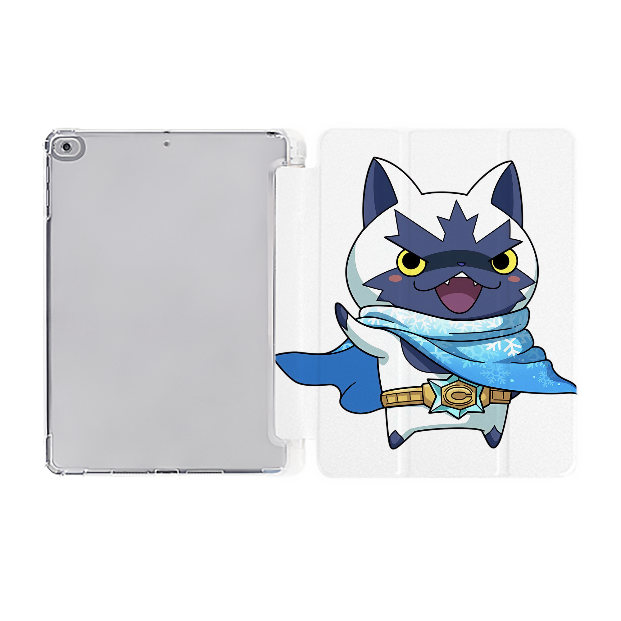 （画像用） 妖怪ウォッチ Yo-kai Watch IPad ケース ペン収納付き 三つ折りスタンド PUレザー×シリコン 対応機種9.5/10.5/10.9インチ